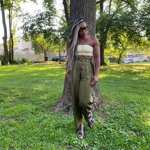 Sandro Women's Olive Green Trousers